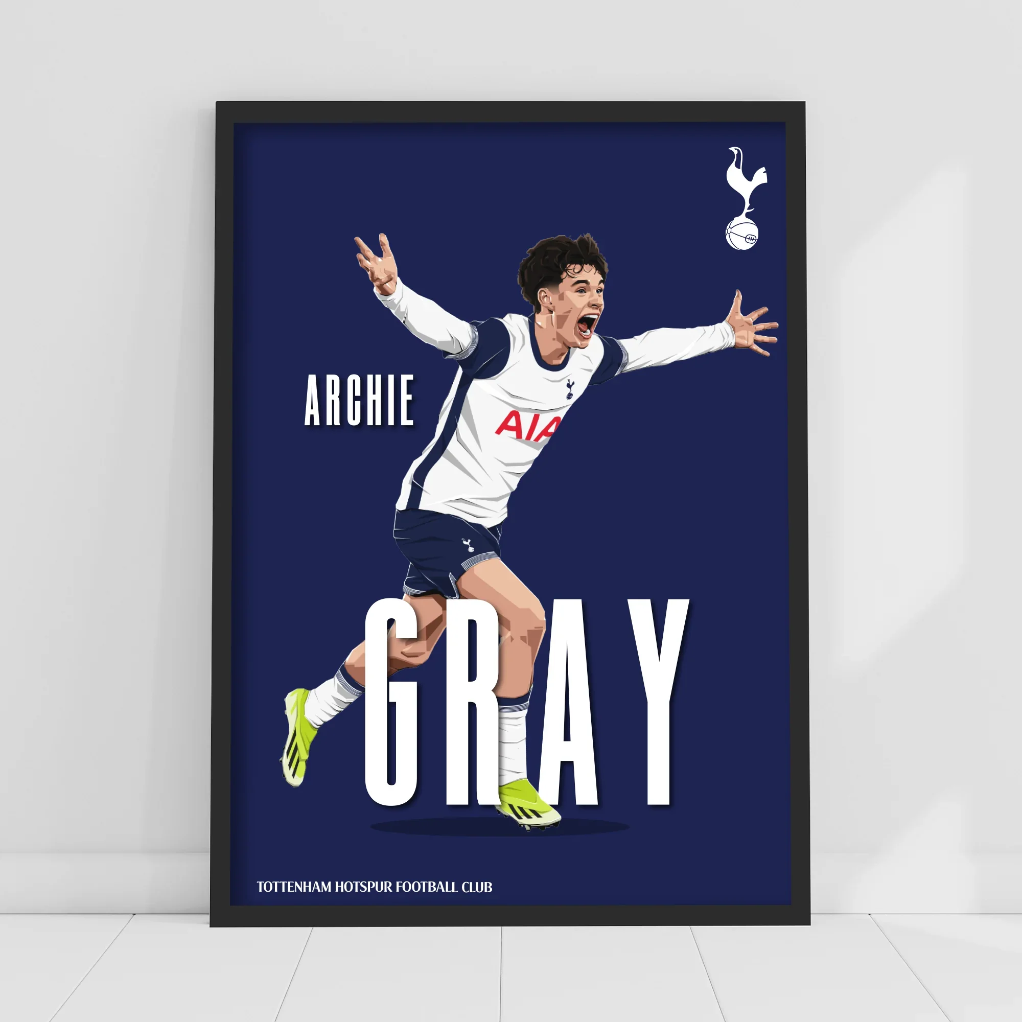 Tottenham Hotspur Print | Archie Gray Illustration 24-25 Poster Wall Art | A3 Framed Art Print - £24.99