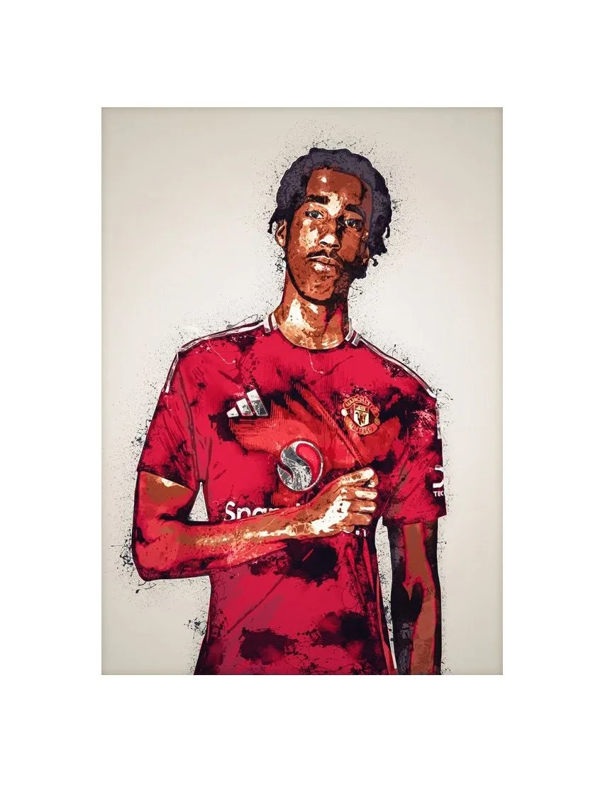 Leny Yoro | Manchester United FC | 21cm x 30cm Premium Poster Print - £10.81