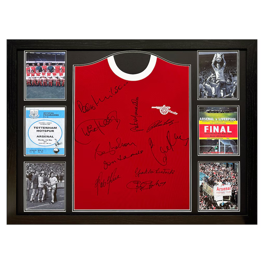 Arsenal 1971 Double Winners Shirt Signed By 10 - £550.00