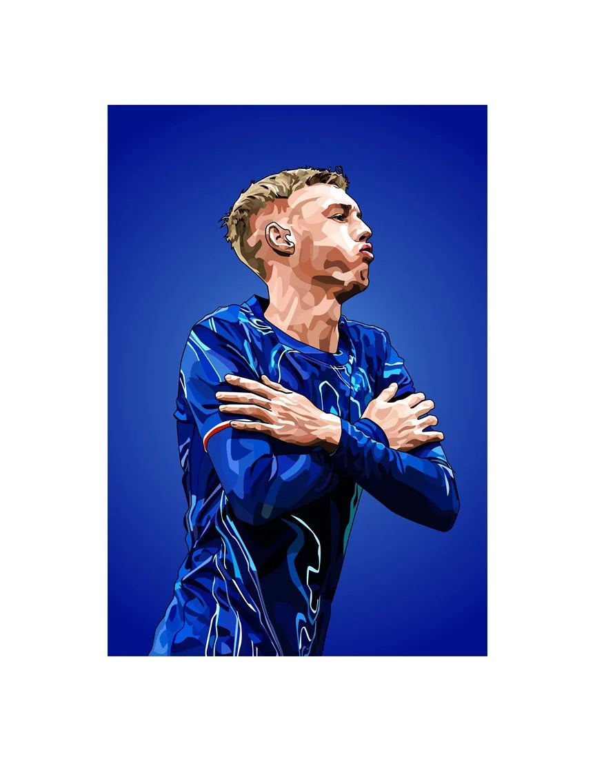 Cole Palmer Cold Celebration | Chelsea FC | Framed Fine Art 50cm x 70cm - £164.24
