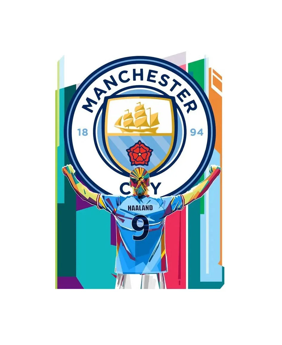 Erling Braut Haaland | Manchester City FC | 50cm x 70cm Framed Fine Art - £164.24