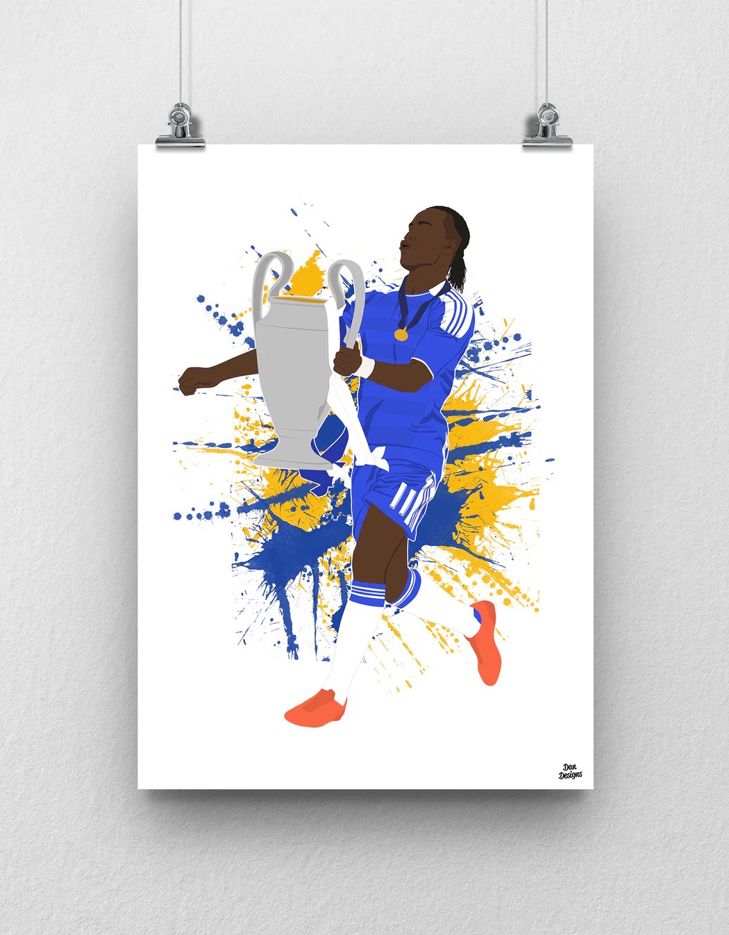 Didier Drogba Chelsea Print – Champions League Final Football Art - £17