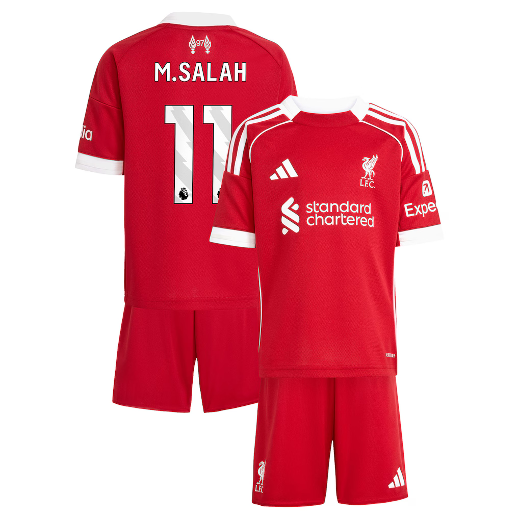 Liverpool adidas Home Minikit 2025-26 with M.Salah 11 printing - ~£65.00