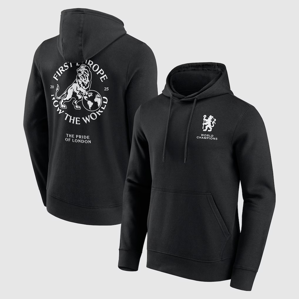 Chelsea First Europe, Now the World Graphic Hoodie - Black - Mens - £62.00