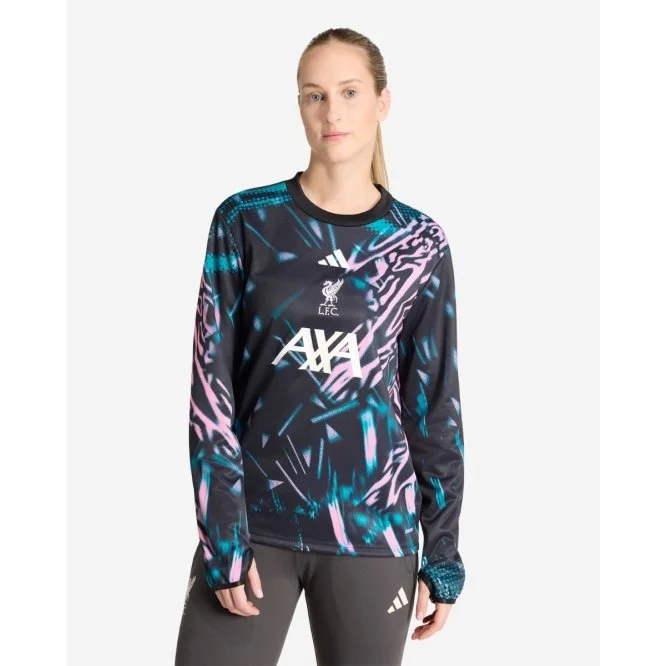 LFC adidas Womens 25/26 Pre-Match Long Sleeve Top Black - £63.00