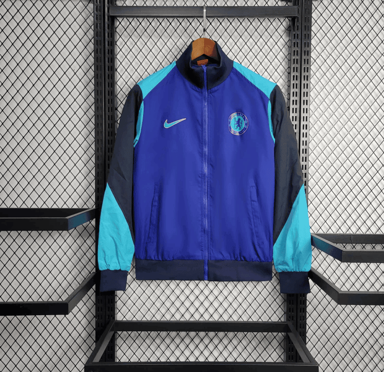 Chelsea Full Zipper Windbreaker Jacket - Cobalt Blue/Teal - £97.99