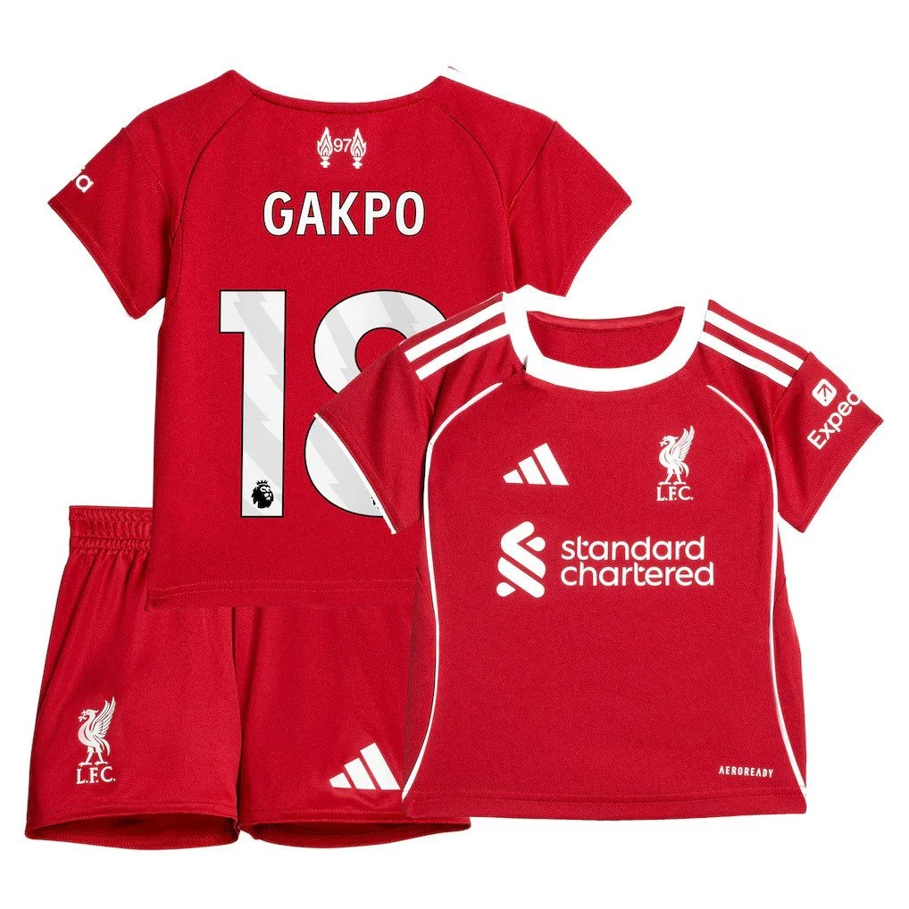 Liverpool adidas Home Babykit 2025-26 | Cody Gapko - £33.00