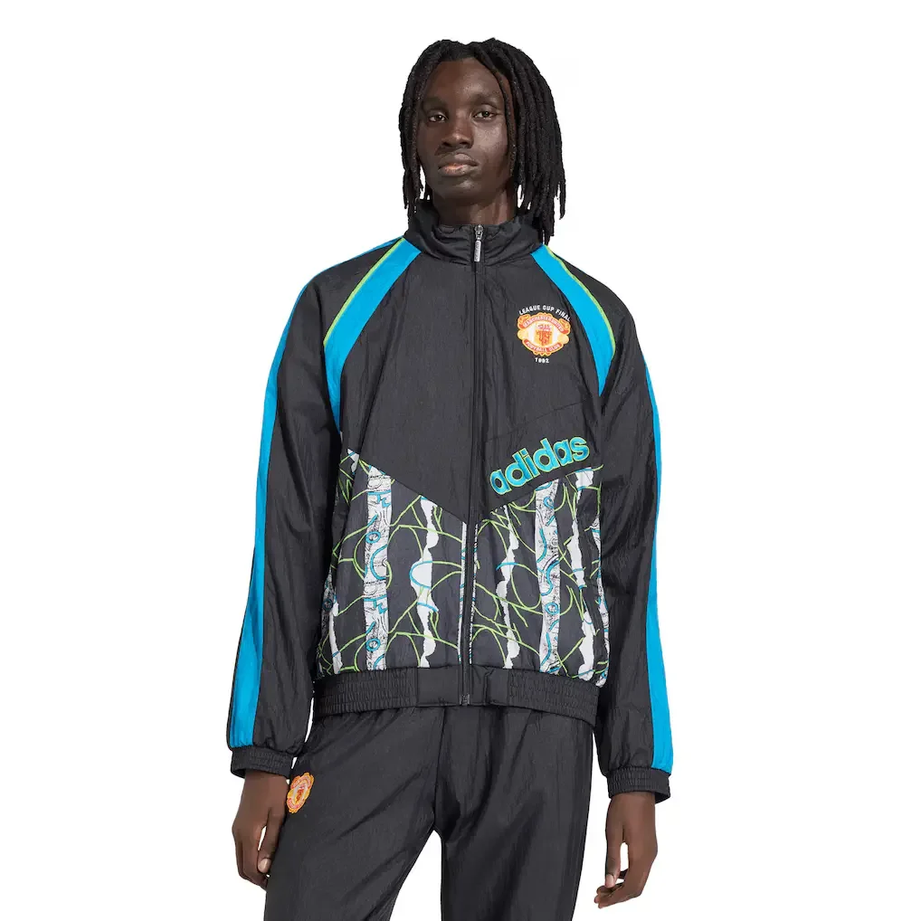 Manchester United adidas Originals 1990 Away Jacket - Black - £85,00