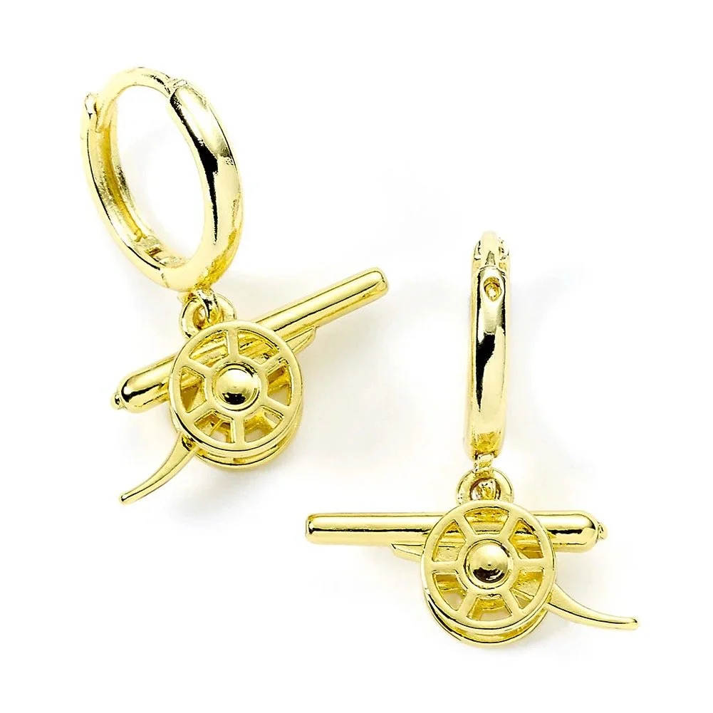 Arsenal FC Gold Finish Cannon Hoop Earrings - £10.49
