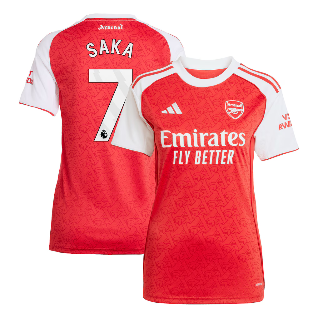 Arsenal adidas Home Shirt 2025-26 - Womens with Saka 7 printing - £100.00