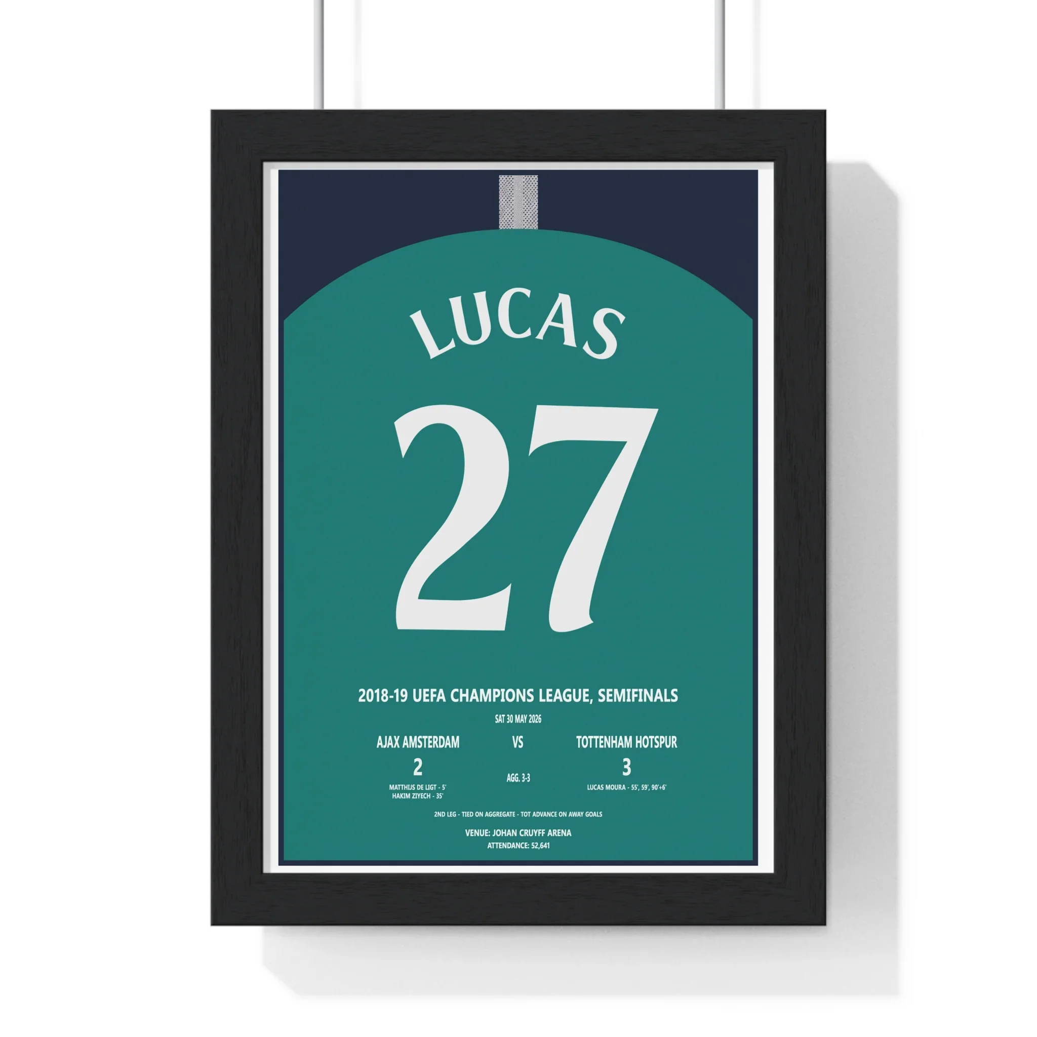 Tottenham Champions League Semifinal 2019 Poster - Lucas 27 Ajax Comeback Print A5 Framed
 £19.99 