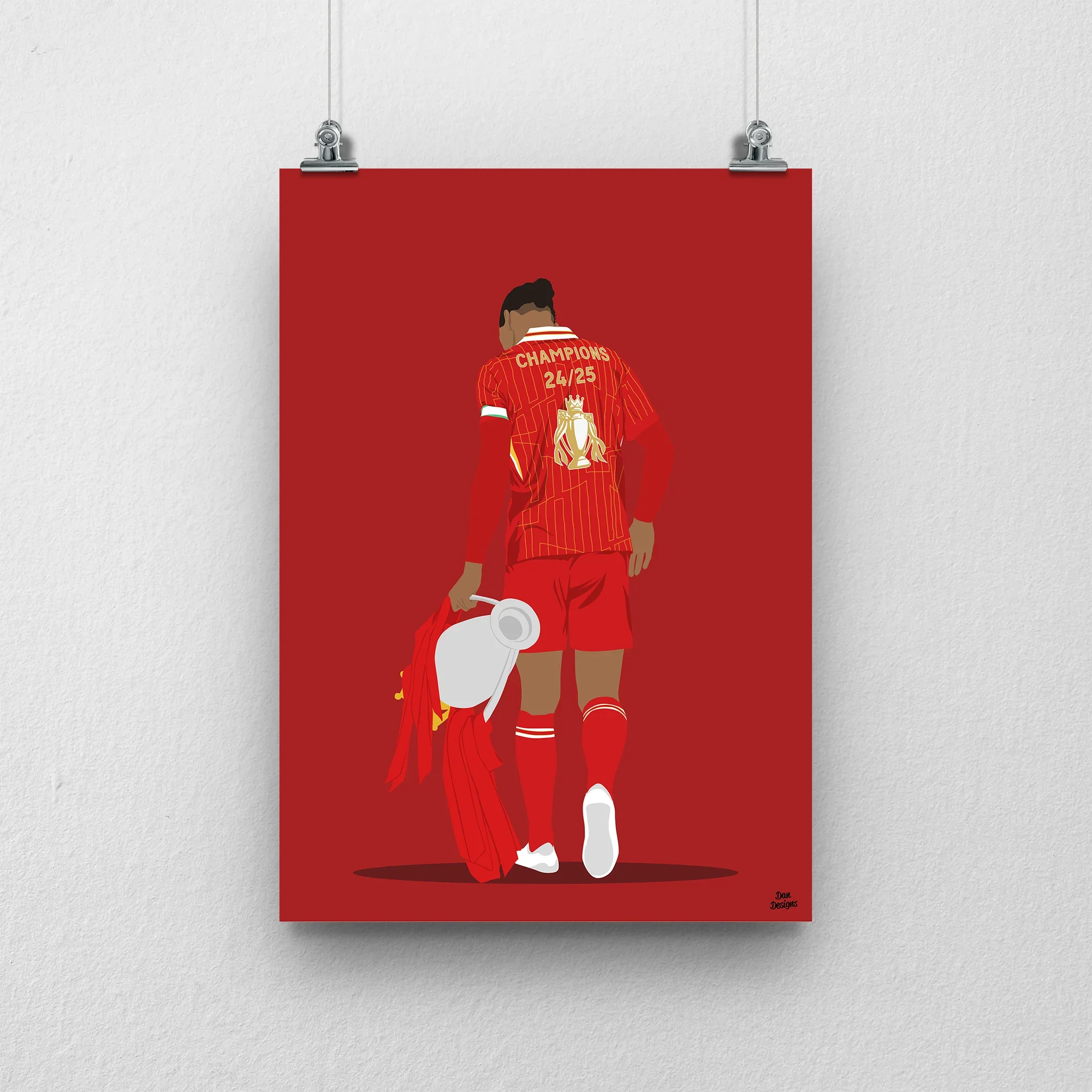 Virgil van Dijk Liverpool trophy Print – Football Artwork A3 - £13.00