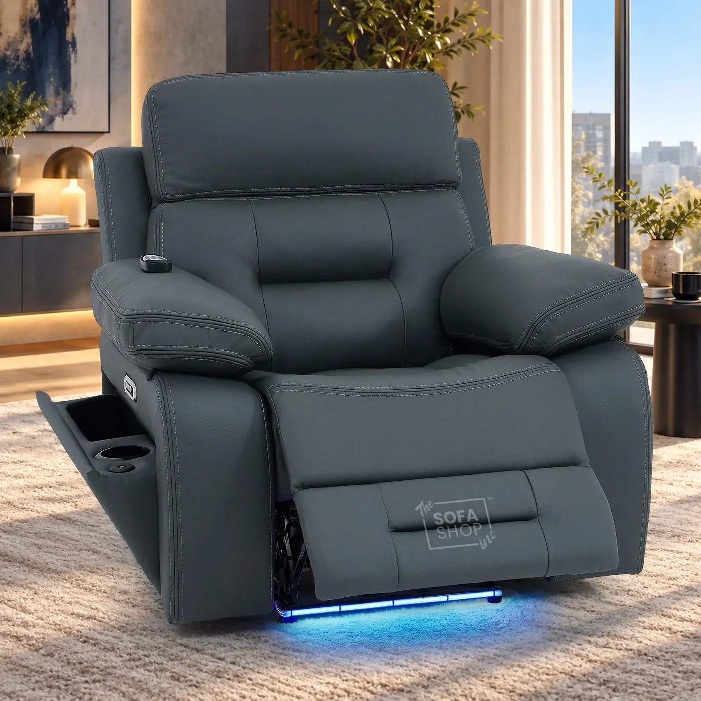 One Seater Smart Tech Zero Gravity Recliner Cinema Chair | Grey Leather 
 £1399.00 
