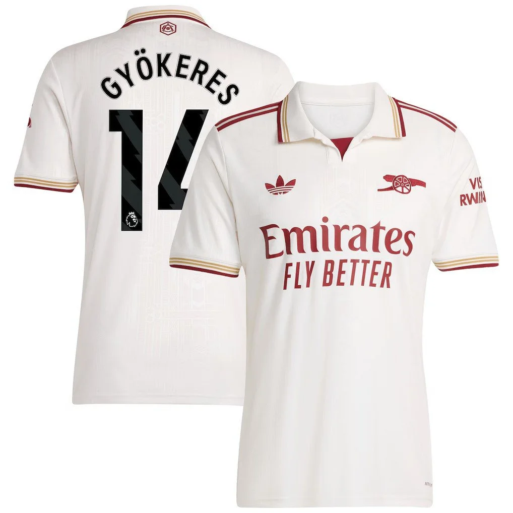 Arsenal adidas Third Shirt 2025-26 with Gyökeres 14 printing - £100.00