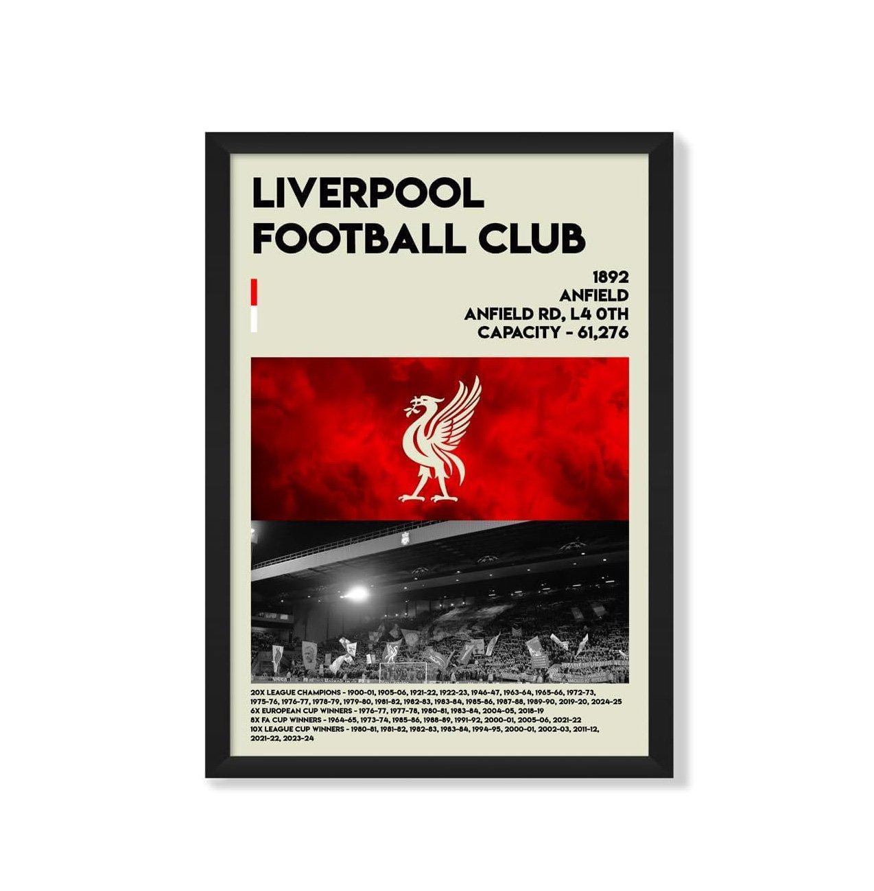 NotNiceThings Liverpool FC Inspired Poster, Anfield Print, Silk-Coated Paper (A3) Unframed - £19.99 