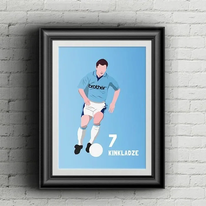 Georgi Kinkladze | Man City Art Print A4 Framed - £21.95