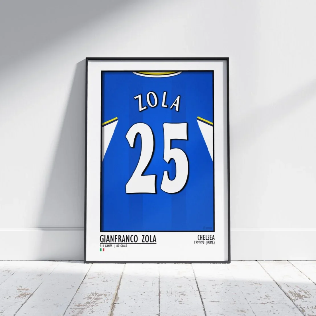 Gianfranco Zola Poster Print - Chelsea FC 97/98 Home | A3 Unframed Print - £12.99