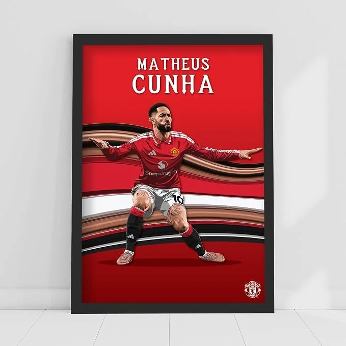 Cunha 26/27 Illustration Player Poster Football Wall Art (42cm x 59.4cm - A2) Framed  
 £17.99 
