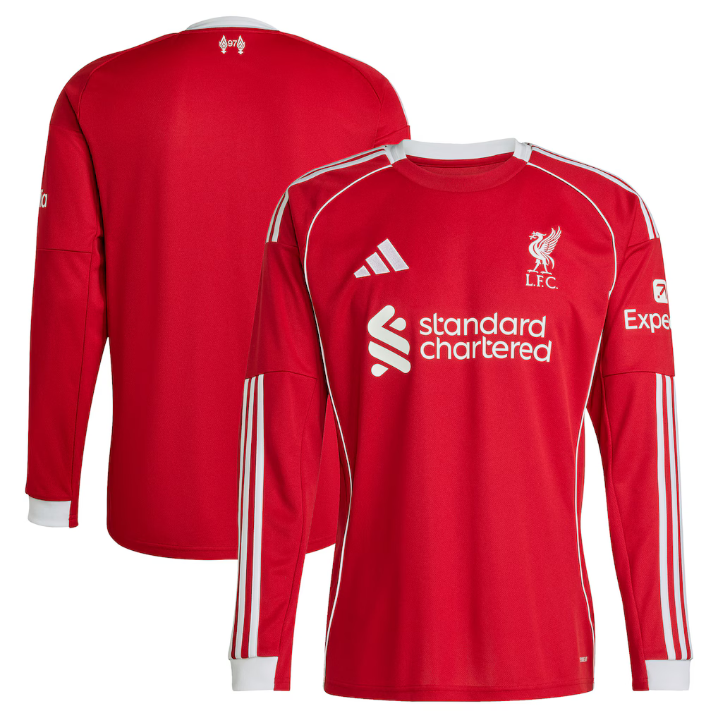 Liverpool adidas Home Shirt 2025-26 - Long Sleeve - £90.00