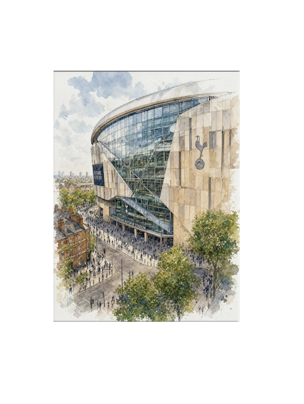 Tottenham Hotspur Stadium Watercolour Art Print 60cm x 80cm Black Frame
 £119.95 