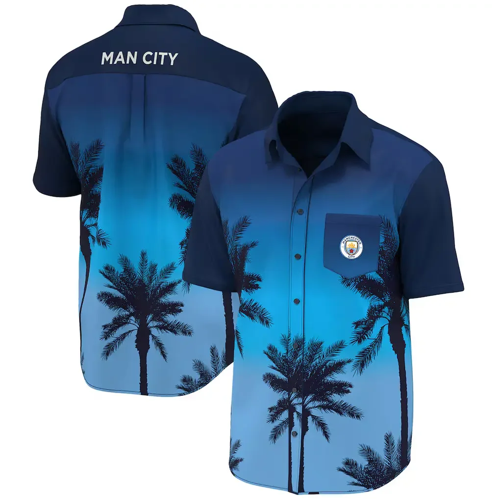 Manchester City Hawaiian Shirt - Navy - Mens - £18.00