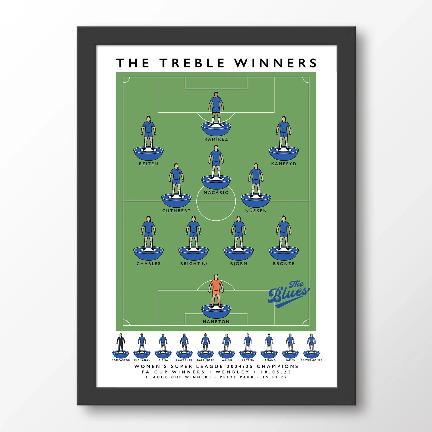 Chelsea FC Women The Treble Winners 24/25 Poster A3 Framed
 £52.00 