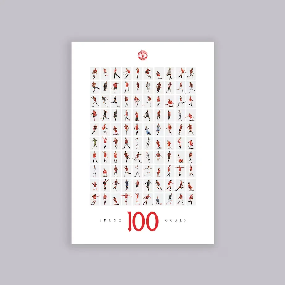 Manchester United Bruno Fernandes 100 Goals A2 Poster White
 £12.00 