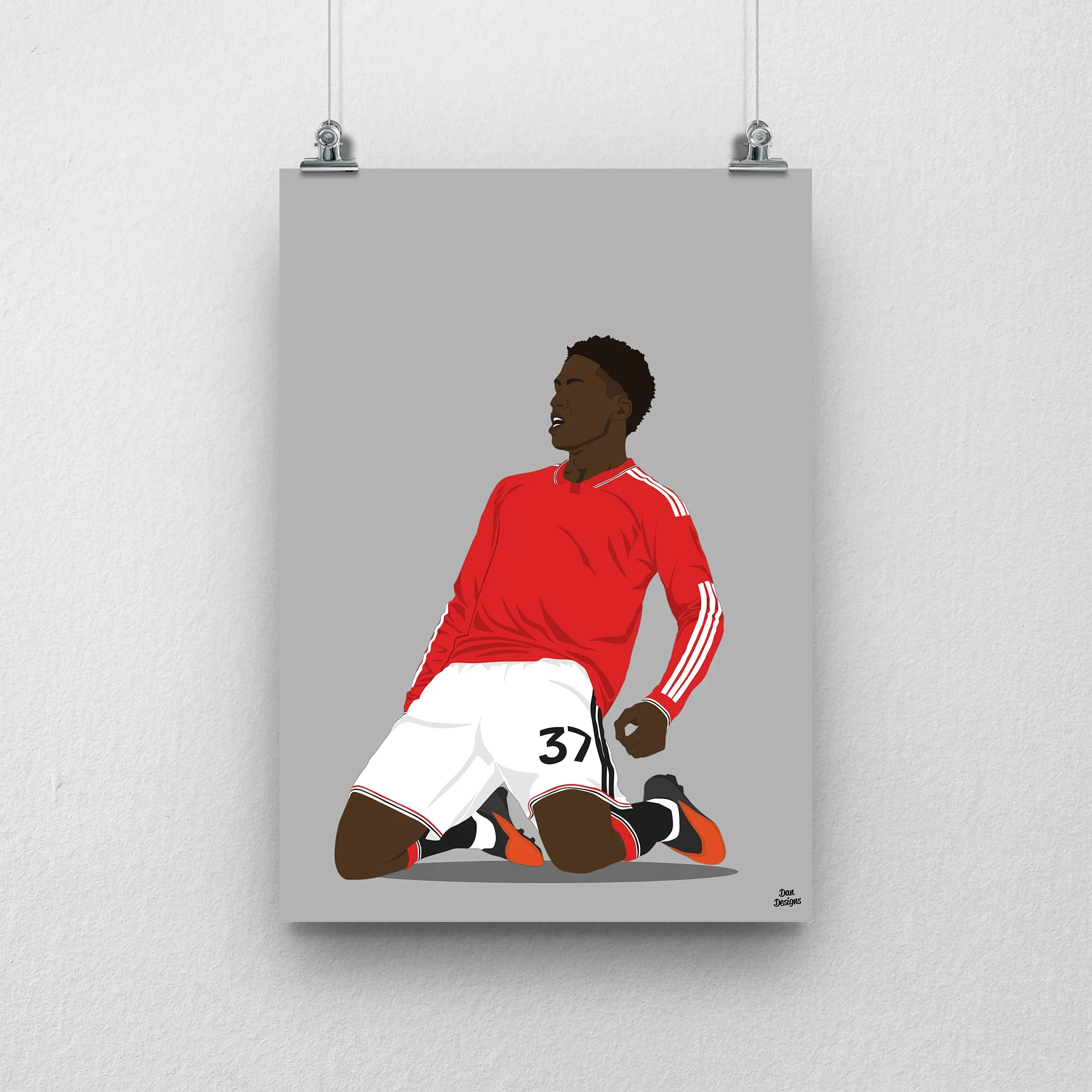 Kobbie Mainoo Manchester United Print – Goal Celebration Wall Art A4 
 £13.00 