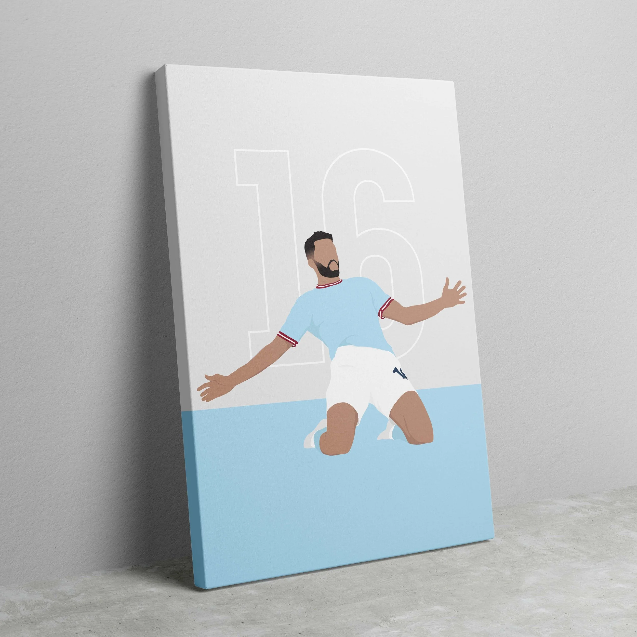 Rodri - Man City | 12in x 16in A3 canvas art - £45.00