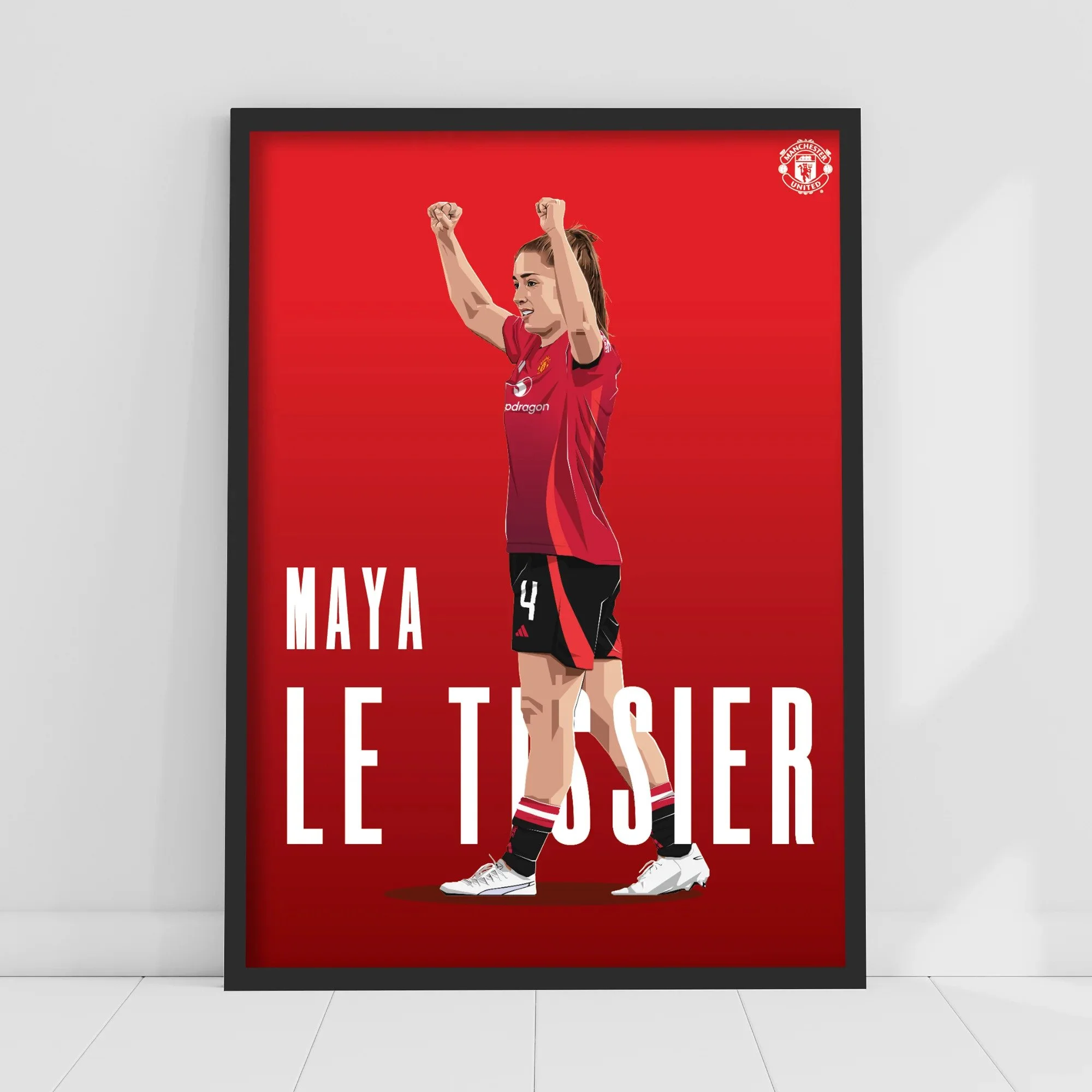 Manchester United Print - Maya Le Tissier 24/25 Football Wall Art (A2 Framed) - £43.99
