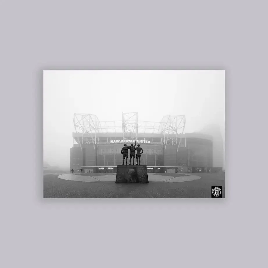 Manchester United Foggy Morning Print A2 Poster Grey - £12.00