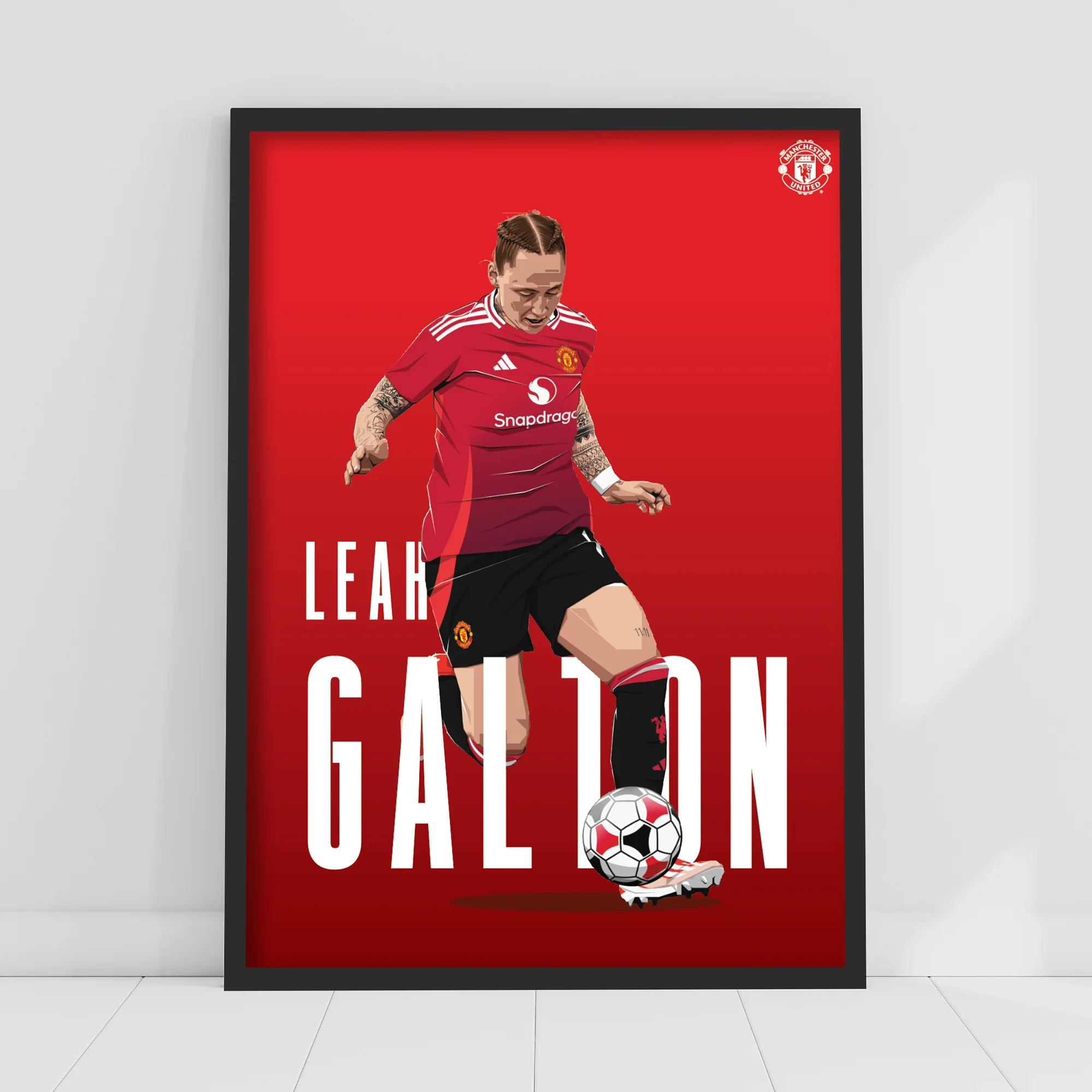 Leah Galton 24/25 Illustration Player Poster Football Wall Art A4 Framed - £19.99