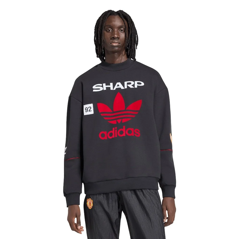 Manchester United adidas Originals 1990 Away Crew Sweater - Black - £70.00