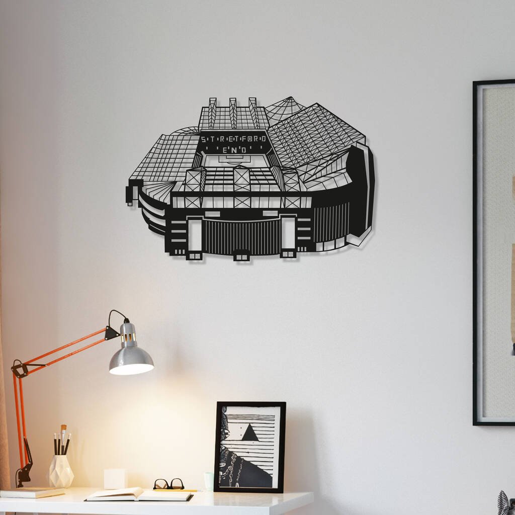 Manchester United Old Trafford Stadium Wood Wall Art 60cm wide x 40cm high - £35.55