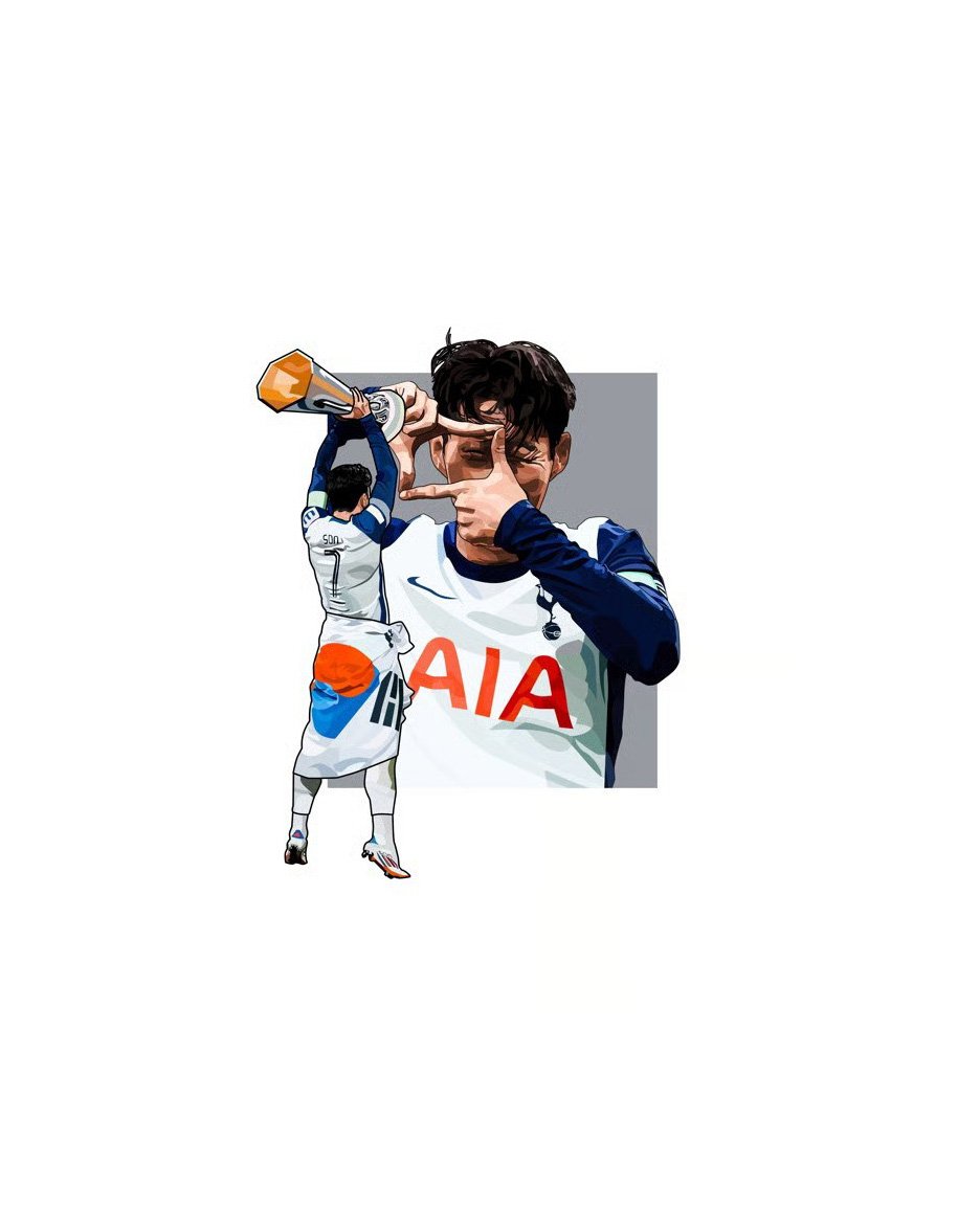 Son Heung-Min Won UEL trophy | Tottenham Hotspur FC | 21cm x 30cm Canvas Wall Art - £32.57
