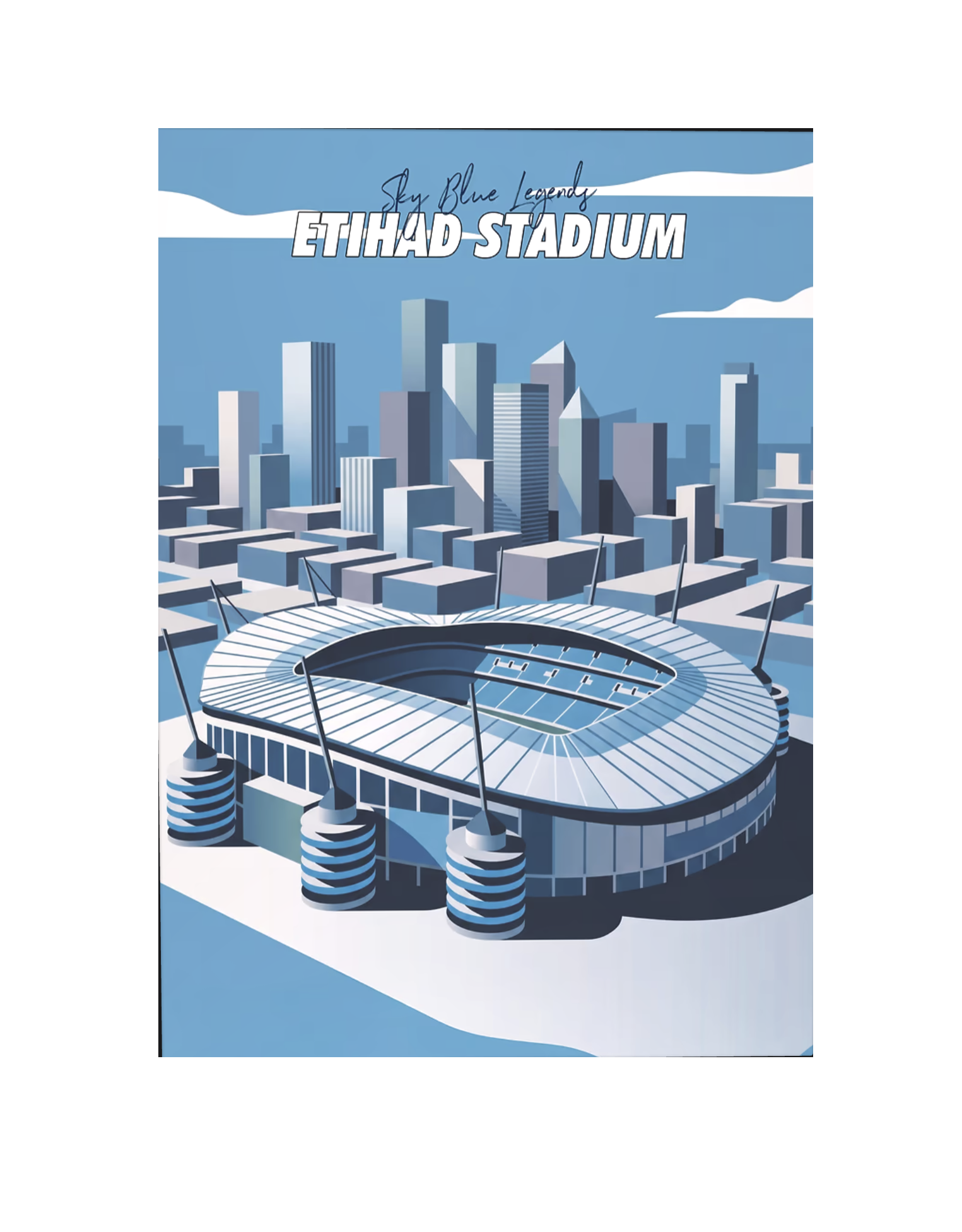 Etihad Stadium Skyline Art Manchester City FC Matte 17.7" x 12.6" Metal Plate
 £39.99 