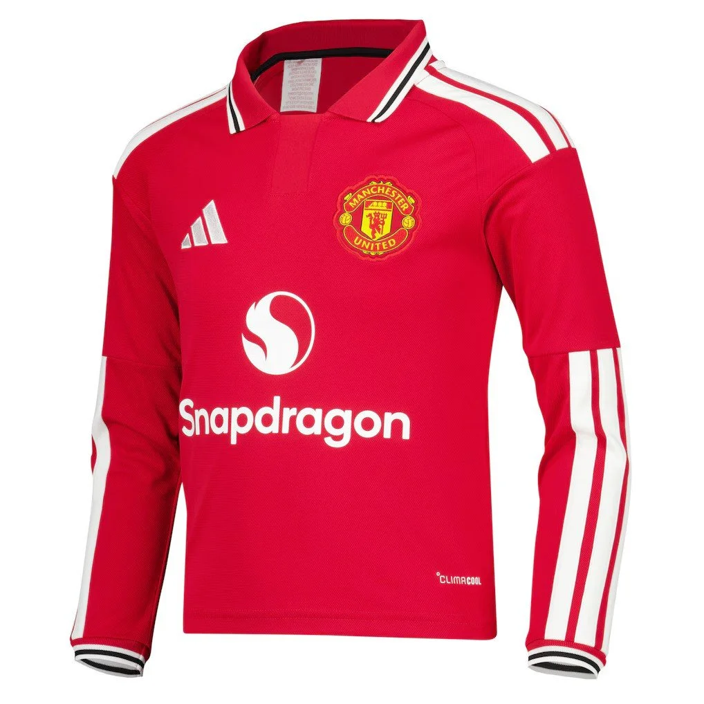 Manchester United adidas Home Shirt 2026-27 | Kids | Long Sleeve - £65.00