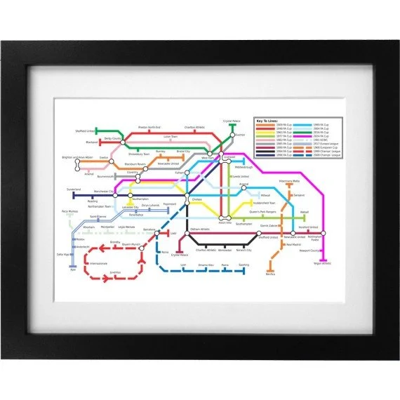 Manchester United Cup Victories Map A3 Art Print
 £20.00 
