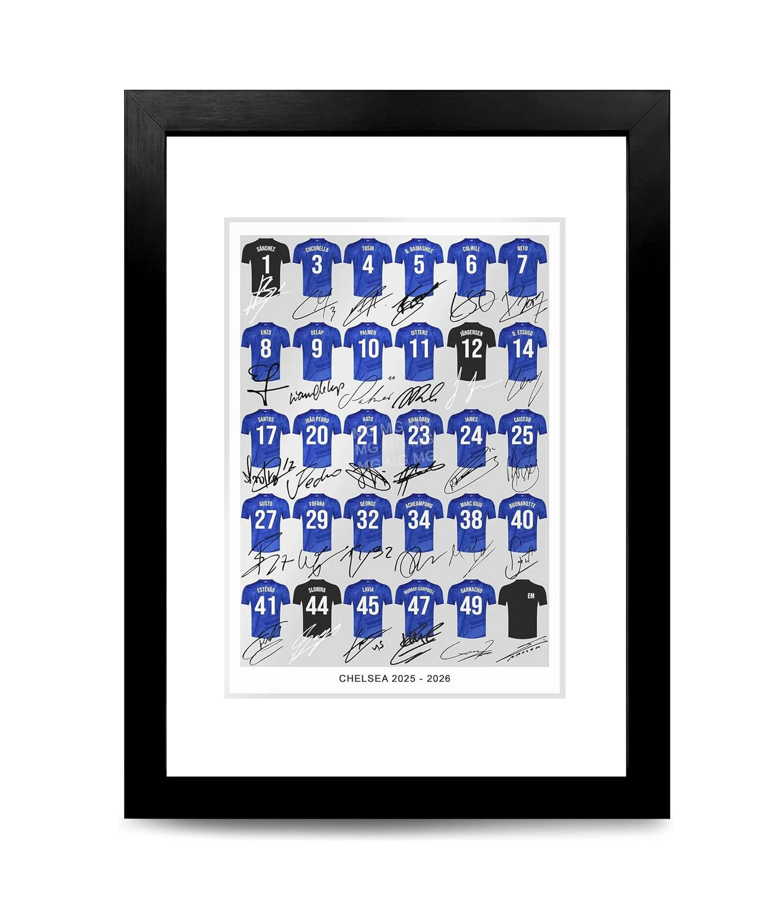 Chelsea Team Squad 2025-2026 Signed Poster Print Framed Picture - £28.99