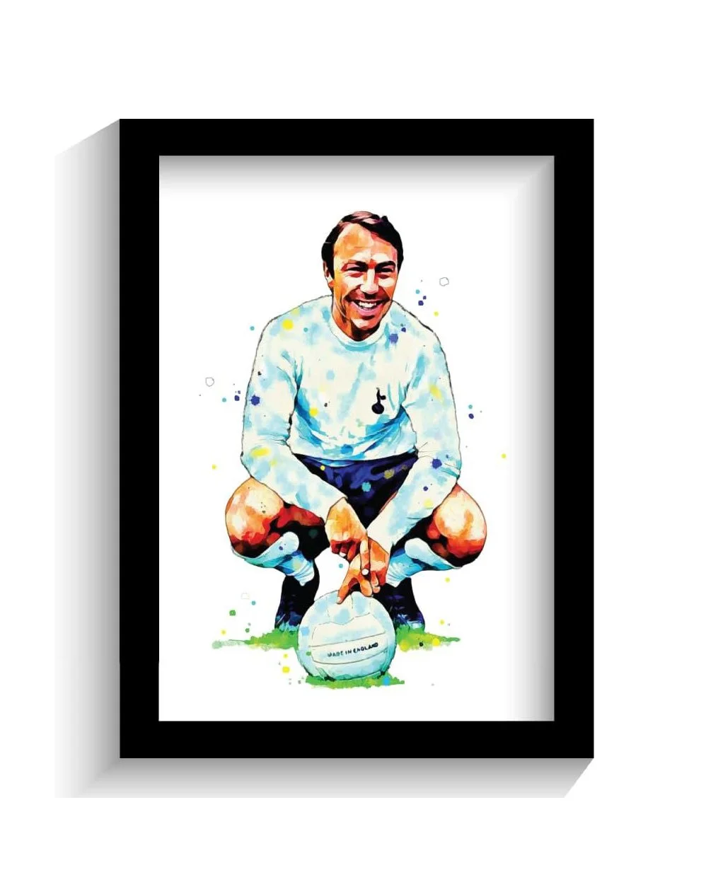 Tottenham Hotspur | Jimmy Greaves | Hand Drawn Framed Illustration Print - £19.99