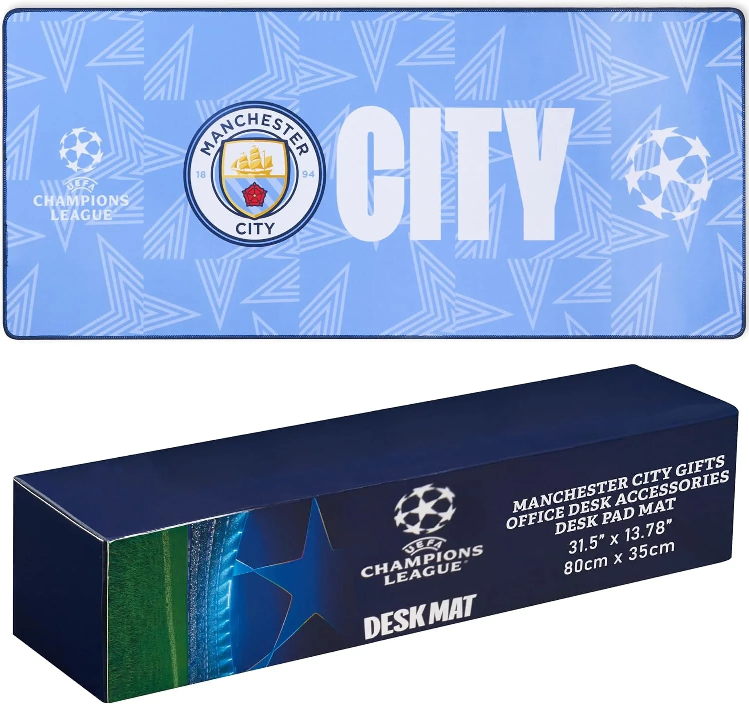 Manchester City F.C. Mouse Mat Large Desk Mat Gaming PC Keyboard Laptop Mouse Pad 80 x 35cm - £13.49