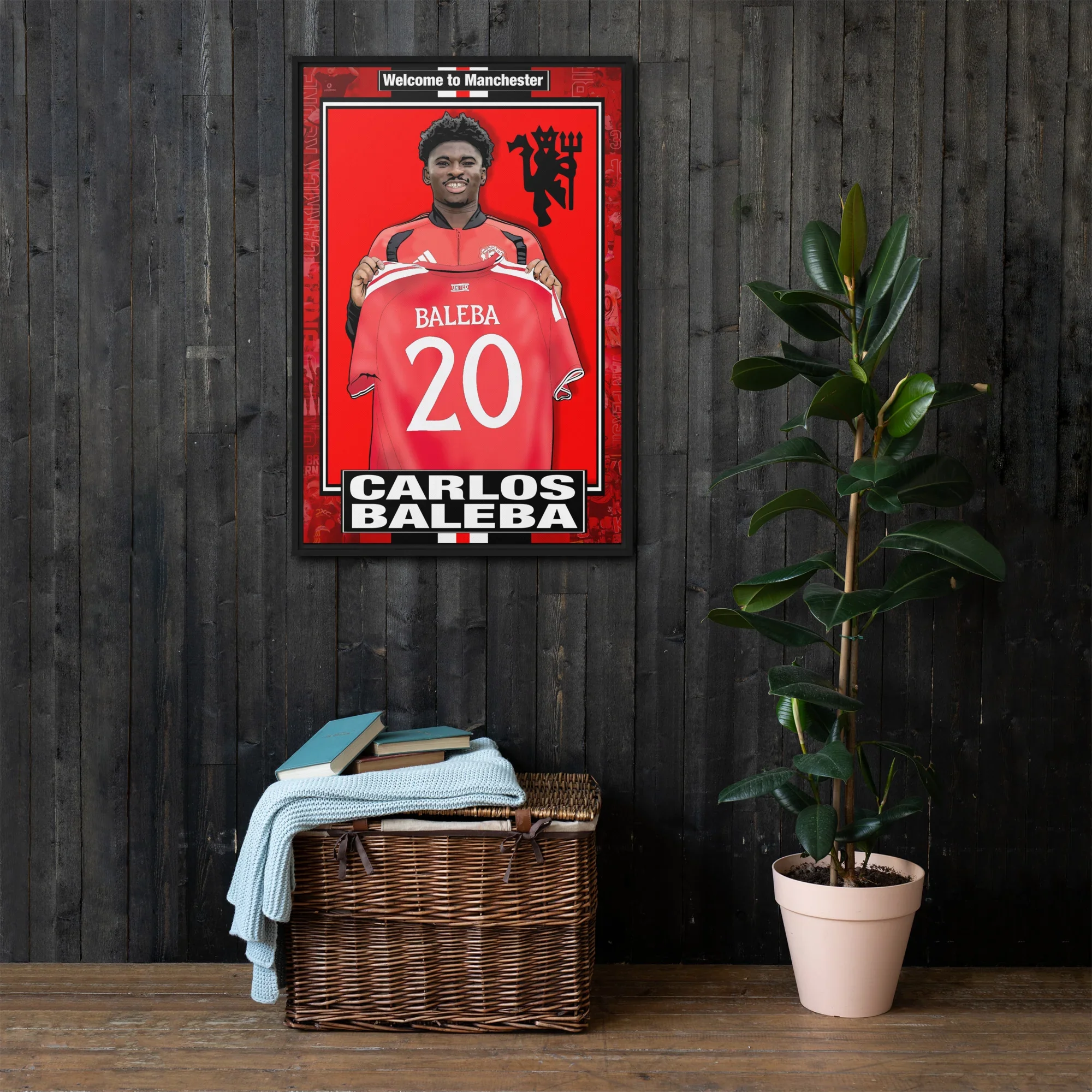 Carlos Baleba Manchester United Large Canvas | Number 20 Football Wall Art (24x36)
 £169.00 