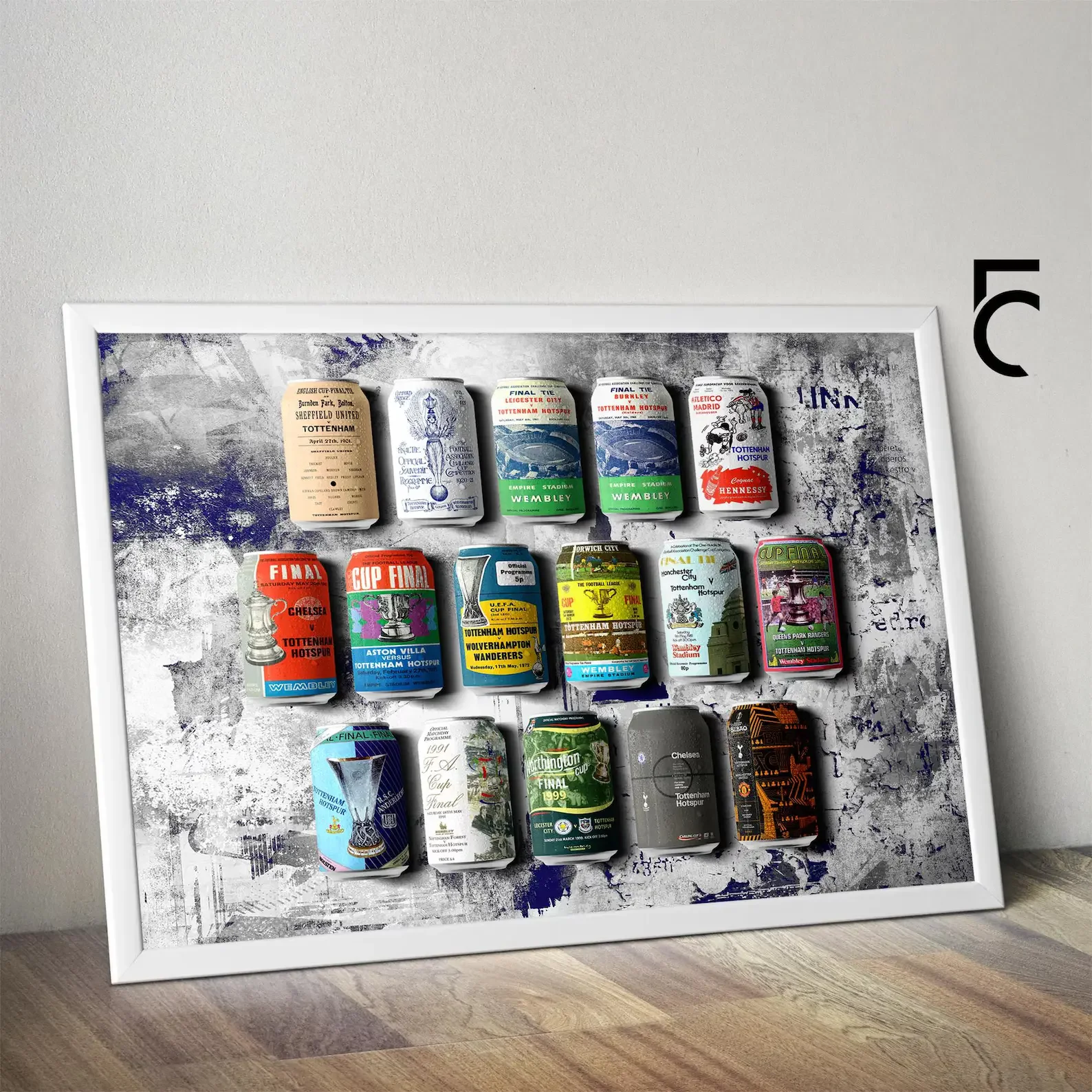 Tottenham Hotspur Finals History Print | Beer Can Programme Style Wall Art Poster | A2 Print - £21.99