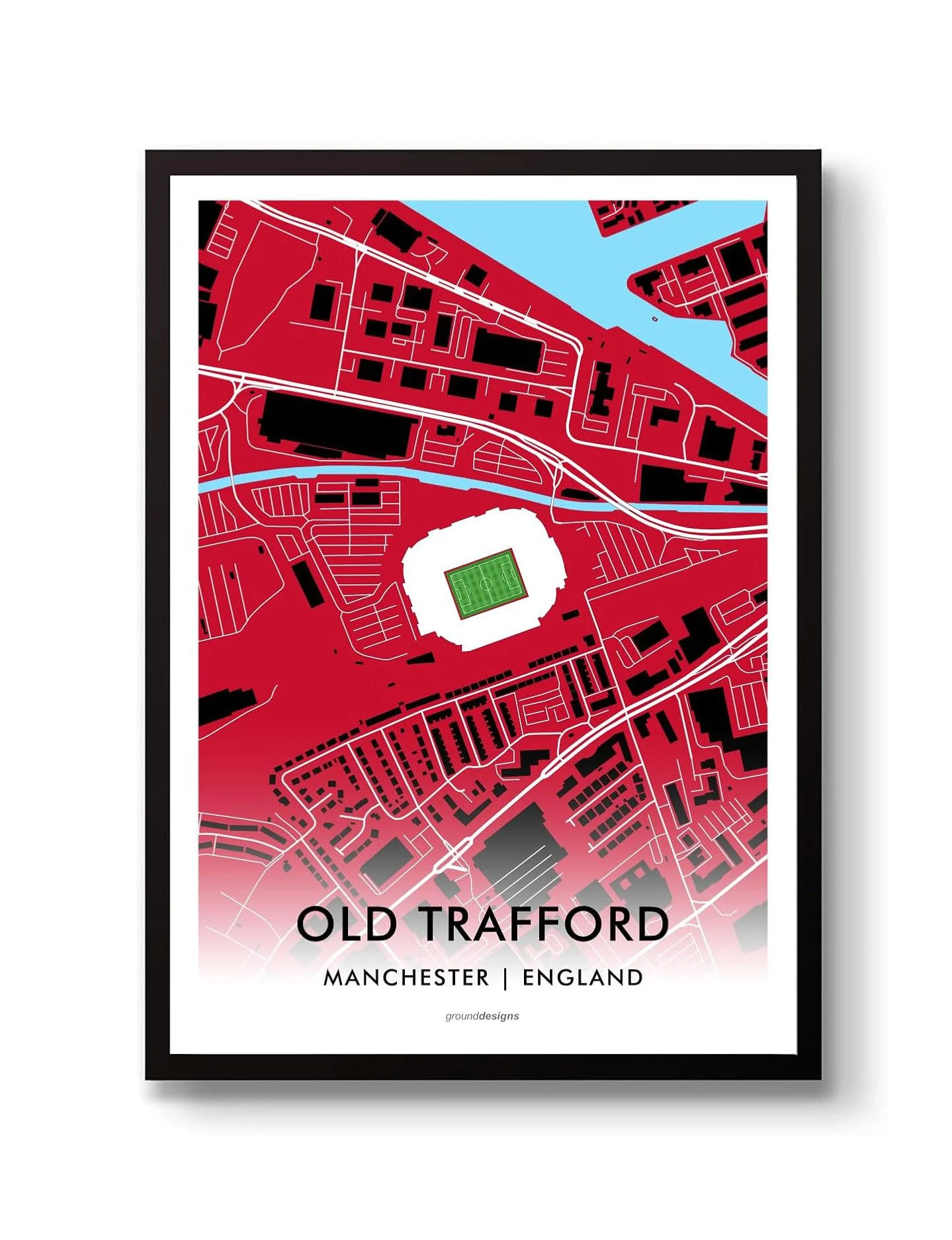 Manchester Uunited Old Trafford Manchester Stadium Unframed Art Map A3 Print - £18.99