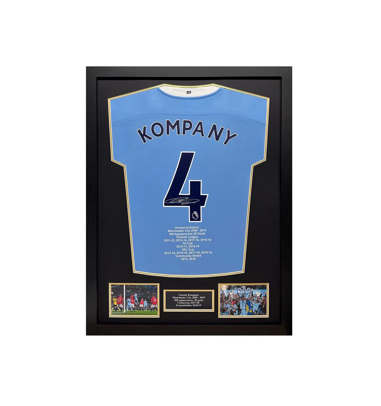 Vincent Kompany Signed Manchester City Career Stat Shirt - Framed
 £400.00 