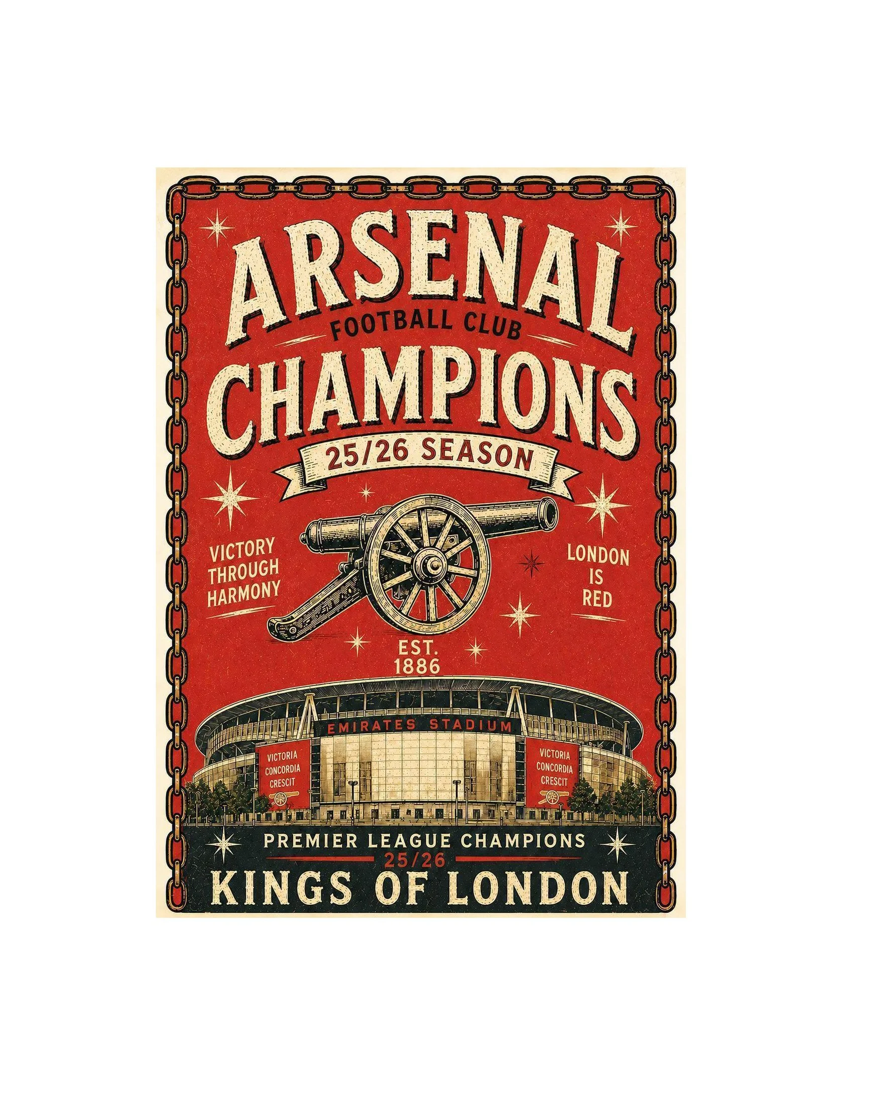 Arsenal Champions 25/26 A3 Print
 £19.99 