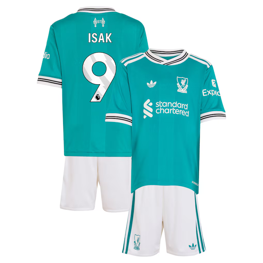 Liverpool adidas Third Minikit 2025-26 with Isak 9 printing - £65.00