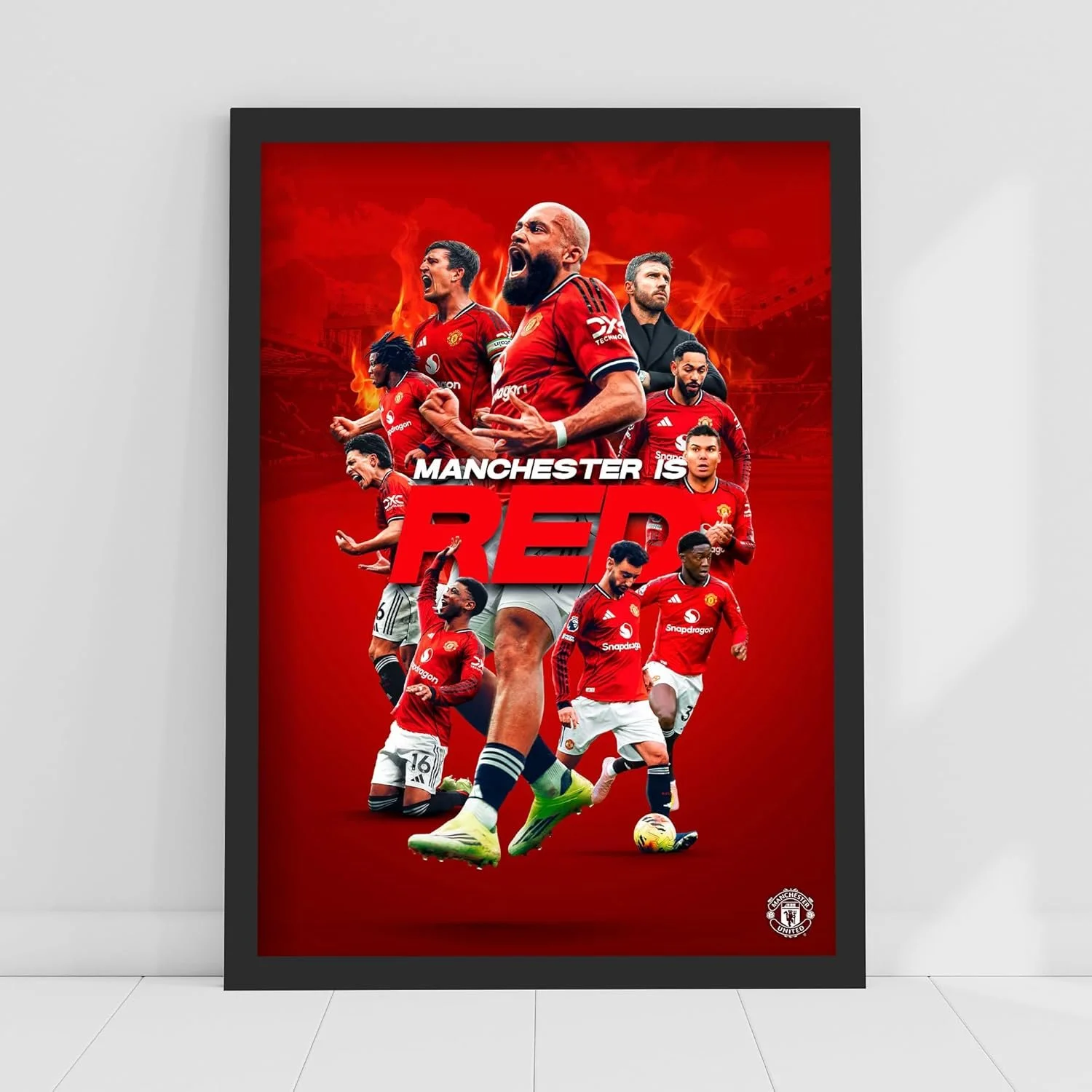 Manchester is Red Collage Poster 2025/26 Squad (29.7cm x 42cm - A3) - £13.99