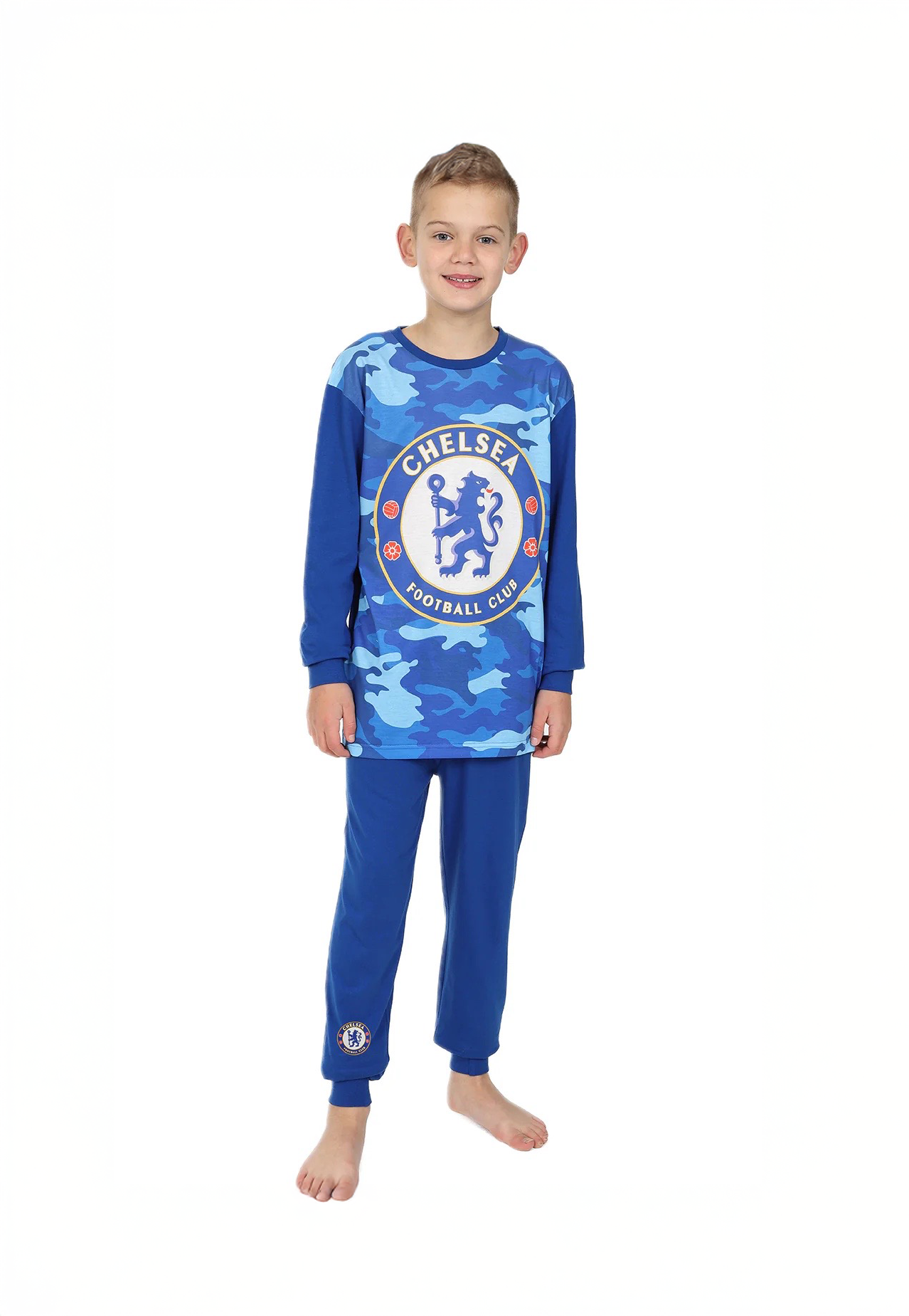 Boys Chelsea FC Pyjamas Blue Camouflage Long PJs - £9.99