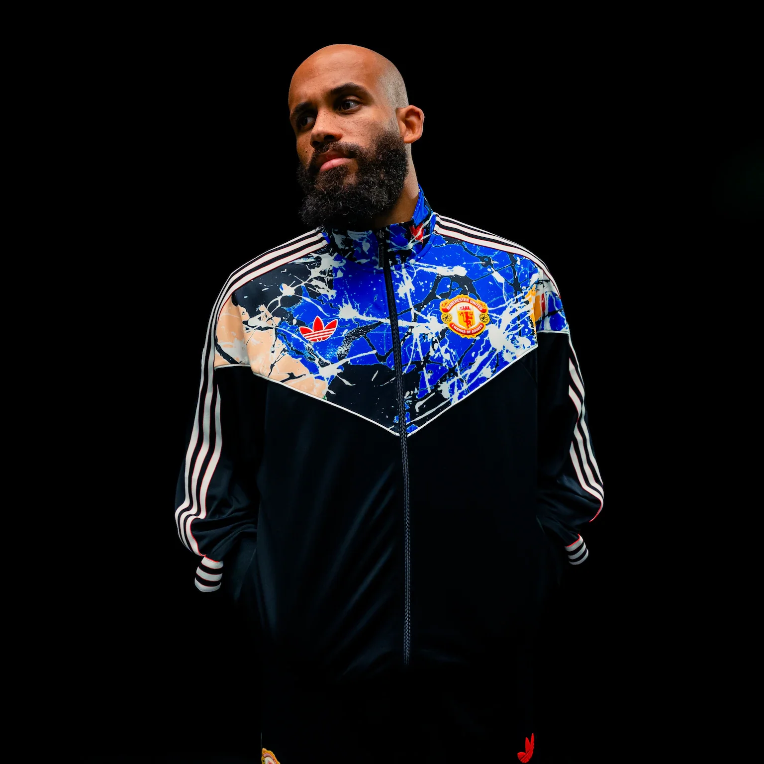 Manchester United x adidas Stone Roses Track Jacket Black - £100.00